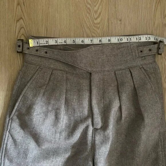 Banana Republic Wool Seafarer Explorer Pants Herringbone Beige - Picture 8 of 15